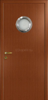 Дверь Капель Классик | Kapelli Classic, гладкая, Орех итальянский, с иллюминатором