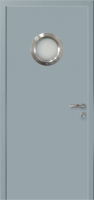 фото дверь kapelli classic, моноколор ral7046, серая с иллюминатором