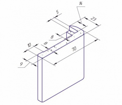 фото наличник f-профиль телескопический 70 мм